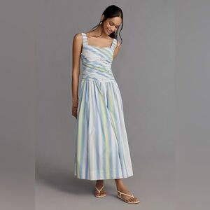 BRAND NEW By Anthropologie Square-Neck Drop-Waist Maxi Dress